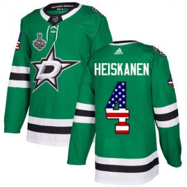 Adidas Dallas Stars #4 Miro Heiskanen Green Home Authentic USA Flag 2020 Stanley Cup Final Stitched NHL Jersey