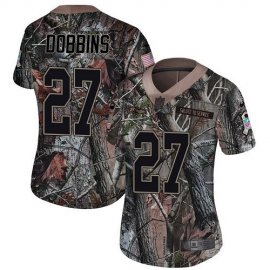 Nike Baltimore Ravens #27 J.K. Dobbins Camo Womens Stitched NFL Limited Rush Realtree Jersey