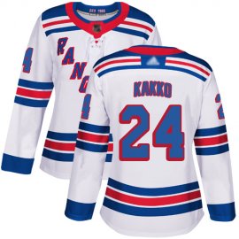 Adidas New York Rangers #24 Kaapo Kakko White Road Authentic Womens Stitched NHL Jersey