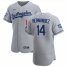 Los Angeles Dodgers #14 Enrique Hernandez Mens Nike Gray Road 2020 World Series Champions Authentic Team MLB Jersey