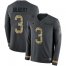 Nike Dallas Cowboys #3 Garrett Gilbert Anthracite Salute to Service Mens Stitched NFL Limited Therma Long Sleeve Jersey