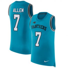 Nike Carolina Panthers #7 Kyle Allen Blue Alternate Mens Stitched NFL Limited Rush Tank Top Jersey
