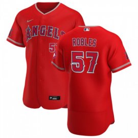 Los Angeles Angels #57 Hansel Robles Mens Nike Red Alternate 2020 Authentic Player MLB Jersey