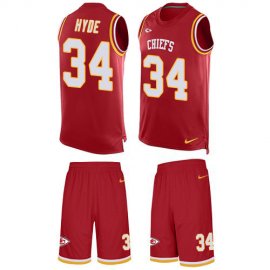 Nike Kansas City Chiefs #34 Carlos Hyde Red Team Color Mens Stitched NFL Limited Tank Top Suit Jersey