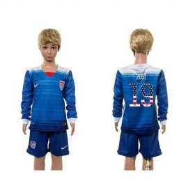 USA #19 Zusi Independence Day Away Long Sleeves Kid Soccer Country Jersey