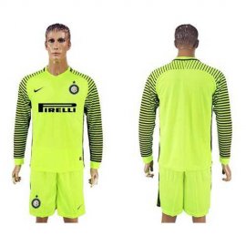 Inter Milan Blank Green Goalkeeper Long Sleeves Soccer Club Jersey