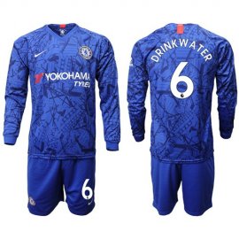 Chelsea #6 Drink Water Home Long Sleeves Soccer Club Jersey