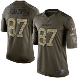Nike New England Patriots #87 Rob Gronkowski Green Mens Stitched NFL Limited 2015 Salute To Service Jersey