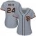 San Francisco Giants #24 Willie Mays Grey Road 2 Womens Stitched MLB Jersey