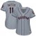 Houston Astros #11 Evan Gattis Grey Road Womens Stitched MLB Jersey