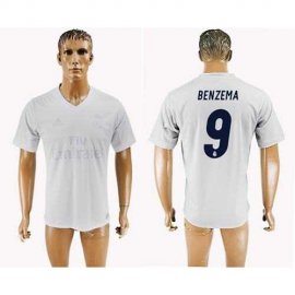 Real Madrid #9 Benzema Marine Environmental Protection Home Soccer Club Jersey
