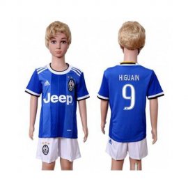 Juventus #9 Higuain Away Kid Soccer Club Jersey