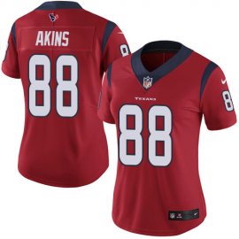 Nike Houston Texans #88 Jordan Akins Red Alternate Womens Stitched NFL Vapor Untouchable Limited Jersey