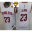 Womens Cavaliers #23 LeBron James White The Finals Patch Home Stitched NBA Jersey