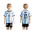 Argentina #13 Funes Home Kid Soccer Country Jersey