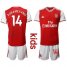 Arsenal #14 Aubameyang Home Kid Soccer Club Jersey