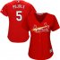 St.Louis Cardinals #5 Albert Pujols Red Alternate Womens Stitched MLB Jersey