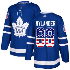 Adidas Toronto Maple Leafs #88 William Nylander Blue Home Authentic USA Flag Stitched NHL Jersey