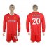 Liverpool #20 Lallana Home Long Sleeves Soccer Club Jersey