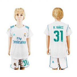 Real Madrid #31 R.Yanez White Home Kid Soccer Club Jersey