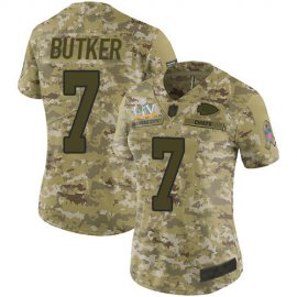 Nike Kansas City Chiefs #7 Harrison Butker Camo Womens Super Bowl LV Bound Stitched NFL Limited 2018 Salute To Service Jersey