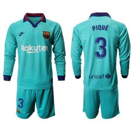 Barcelona #3 Pique Third Long Sleeves Soccer Club Jersey
