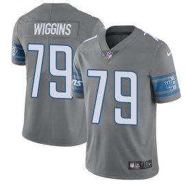 Nike Detroit Lions #79 Kenny Wiggins Gray Mens Stitched NFL Limited Rush Jersey