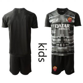 Roma Blank Black Goalkeeper Kid Soccer Club Jersey