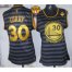 Womens Warriors #30 Stephen Curry Black Grey The Finals Patch Groove Stitched NBA Jersey