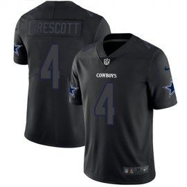 Nike Dallas Cowboys #4 Dak Prescott Black Mens Stitched NFL Limited Rush Impact Jersey