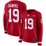 Nike San Francisco 49ers #19 Deebo Samuel Red Team Color Womens Stitched NFL Limited Therma Long Sleeve Jersey