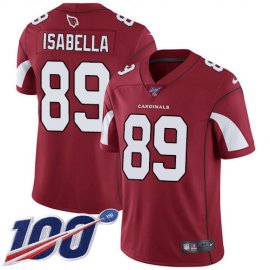 Nike Arizona Cardinals #89 Andy Isabella Red Team Color Mens Stitched NFL 100th Season Vapor Limited Jersey