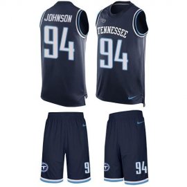 Nike Tennessee Titans #94 Austin Johnson Navy Blue Team Color Mens Stitched NFL Limited Tank Top Suit Jersey