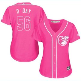 Baltimore Orioles #56 Darren ODay Pink Fashion Womens Stitched MLB Jersey