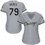 Chicago White Sox #79 Jose Abreu Grey Road Womens Stitched MLB Jersey