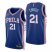Nike Philadelphia 76ers #21 Joel Embiid Royal Mens 2021-22 NBA 75th Anniversary Diamond Swingman Jersey – Icon Edition Mens