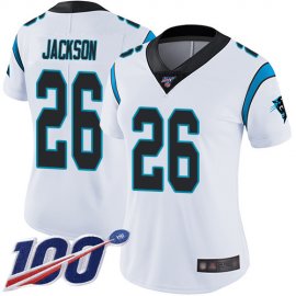 Nike Carolina Panthers #26 Donte Jackson White Womens Stitched NFL 100th Season Vapor Limited Jersey