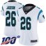 Nike Carolina Panthers #26 Donte Jackson White Womens Stitched NFL 100th Season Vapor Limited Jersey
