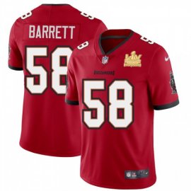 Tampa Bay Buccaneers #58 Shaquil Barrett Youth Super Bowl LV Champions Patch Nike Red Vapor Limited Jersey