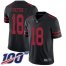 Nike San Francisco 49ers #18 Dante Pettis Black Alternate Mens Stitched NFL 100th Season Vapor Limited Jersey