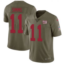 Nike New York Giants #11 Phil Simms Olive Mens Stitched NFL Limited 2017 Salute to Service Jersey