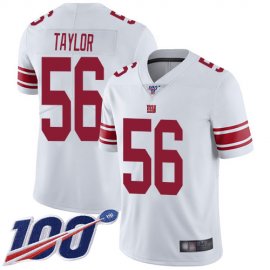 Nike New York Giants #56 Lawrence Taylor White Mens Stitched NFL 100th Season Vapor Limited Jersey