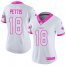 Nike San Francisco 49ers #18 Dante Pettis White/Pink Womens Stitched NFL Limited Rush Fashion Jersey