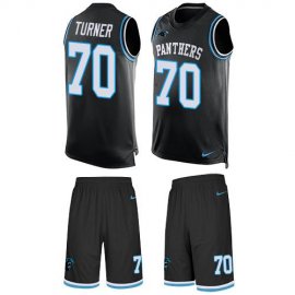 Nike Carolina Panthers #70 Trai Turner Black Team Color Mens Stitched NFL Limited Tank Top Suit Jersey