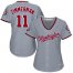 Washington Nationals #11 Ryan Zimmerman Grey Road 2019 World Series Champions Womens Stitched MLB Jersey