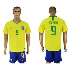 Brazil #9 Ronalno Home Soccer Country Jersey