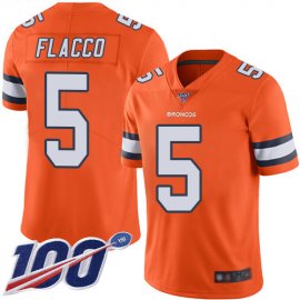 Nike Denver Broncos #5 Joe Flacco Orange Mens Stitched NFL Limited Rush 100th Season Jersey