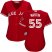 Toronto Blue Jays #55 Russell Martin Red Canada Day Womens Stitched MLB Jersey