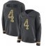 Nike San Francisco 49ers #4 Nick Mullens Anthracite Salute to Service Womens Stitched NFL Limited Therma Long Sleeve Jersey