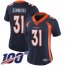Nike Denver Broncos #31 Justin Simmons Navy Blue Alternate Womens Stitched NFL 100th Season Vapor Limited Jersey